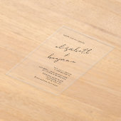 Eenvoudig elegant Calligraphy Script Wedding Acryl Uitnodigingen (Laagn)
