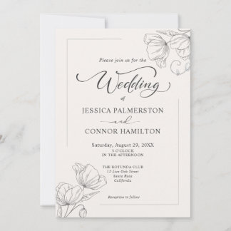 Eenvoudig elegant Calligraphy Script Wedding Kaart