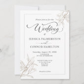 Eenvoudig elegant Calligraphy Script Wedding Kaart (Voorkant)