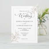 Eenvoudig elegant Calligraphy Script Wedding Kaart (Staand voorkant)