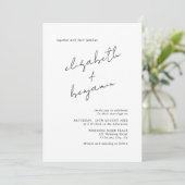 Eenvoudig elegant Calligraphy Script Wedding Kaart (Staand voorkant)
