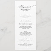 Eenvoudig elegant Calligraphy Script Wedding Menu (Voorkant)