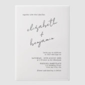 Eenvoudig elegant Calligraphy Script Wedding Vellum Uitnodigingen (Voorkant)