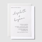 Eenvoudig elegant Calligraphy Script Wedding Vellum Uitnodigingen (Offset)