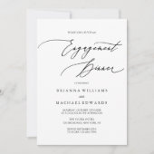 Eenvoudig Elegant Calligraphy Verloving Dinner Kaart (Voorkant)