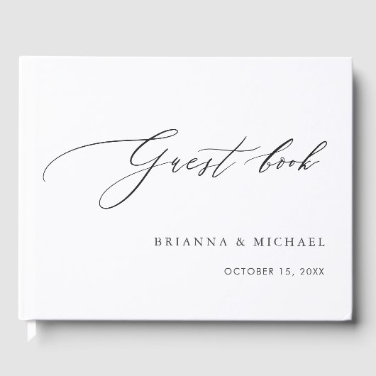 Eenvoudig elegant calligraphy Wedding Gastenboek (Voorkant)
