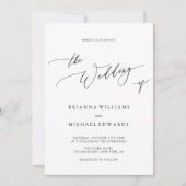 Eenvoudig elegant calligraphy Wedding Kaart (Voorkant)