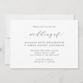 Eenvoudig elegant calligraphy Wedding Kaart (Voorkant)
