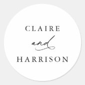 Eenvoudig elegant calligraphy Wedding Ronde Sticker (Voorkant)