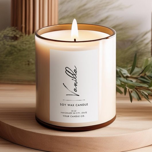 Eenvoudig Elegant Candle Label Voedselcontainer Etiket