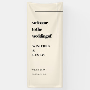 Eenvoudig Elegant & Chic Welkom op onze bruiloft Spandoek