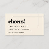 Eenvoudig elegant & chique bruiloft Drink ticket (Voorkant)