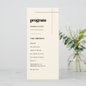 Eenvoudig elegant & chique bruiloft programma (Staand voorkant)