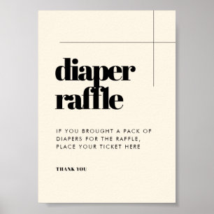 Eenvoudig elegant & chique luier Raffle teken Poster