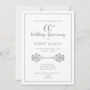 Eenvoudig Elegant Classic 60e Jubileum Party Kaart