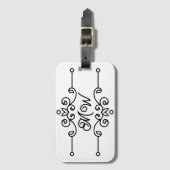 Eenvoudig Elegant Classy Flourish Monogram Bagagelabel (Voorkant (verticaal))