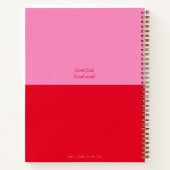 Eenvoudig Elegant Colorblock Roze en Rood Recept Notitieboek (Achterkant)