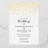 Eenvoudig Elegant Confetti Bruiloft Goud Folie Uitnodiging (Voorkant)