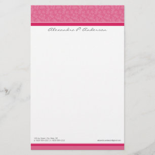 Eenvoudig Elegant Custom Designer Fuschia Statione Briefpapier