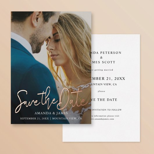 Eenvoudig Elegant Custom Save the Date Gold Folie Uitnodiging