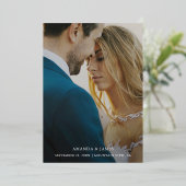 Eenvoudig Elegant Custom Save the Date Gold Folie Uitnodiging (Staand Voorkant)
