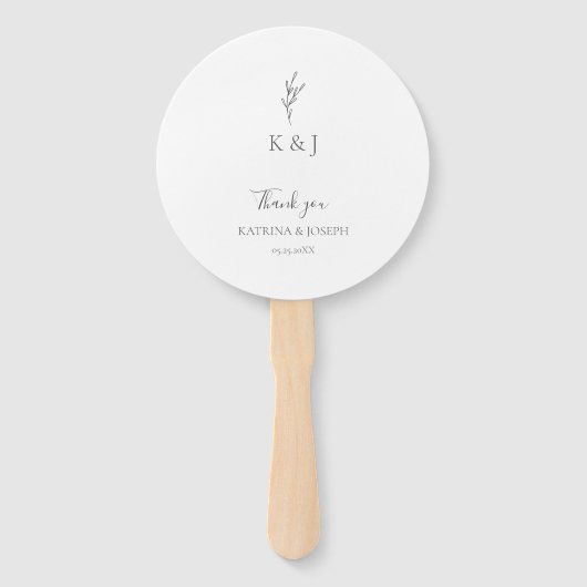 Eenvoudig Elegant Dank u Wedding QR Code Foto Handwaaier (Voorkant)