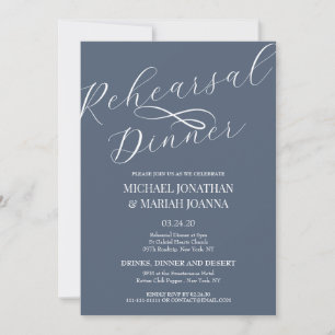 Eenvoudig elegant de avond voor repetitie diner kaart
