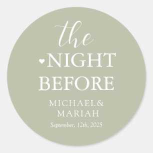 Eenvoudig Elegant De Nacht Voor De Proefbruiloft Ronde Sticker