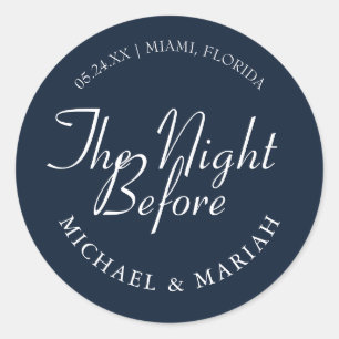 Eenvoudig Elegant De Nacht Voor De Proefbruiloft Ronde Sticker