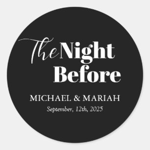 Eenvoudig Elegant De Nacht Voor De Proefbruiloft Ronde Sticker