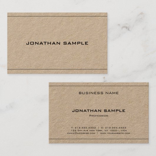 Eenvoudig elegant design Professional, luxe Visitekaartje (Voorkant / Achterkant)