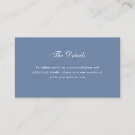 Eenvoudig Elegant Dusty Blue | Trouwdetails Informatiekaartje