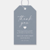 Eenvoudig elegant Dusty Blue Weddenschap Bedankt Cadeaulabel (Voorkant)