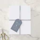 Eenvoudig elegant Dusty Blue Weddenschap Bedankt Cadeaulabel (Met Touw)