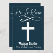 eenvoudig elegant Easter calligrafie Christelijk k Feestdagenkaart (Voorkant / Achterkant)