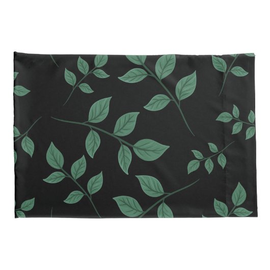 Eenvoudig elegant-elegant-groen loofpatroon | kussensloop (Achterkant-Rechts)