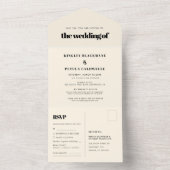 Eenvoudig elegant en chic bruiloft all in one uitnodiging (Binnen)