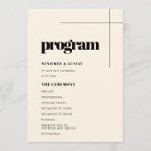 Eenvoudig elegant en chic bruiloft programma (Voorkant)