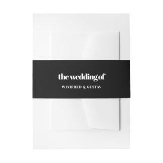 Eenvoudig elegant en chic bruiloft uitnodigingen wikkel
