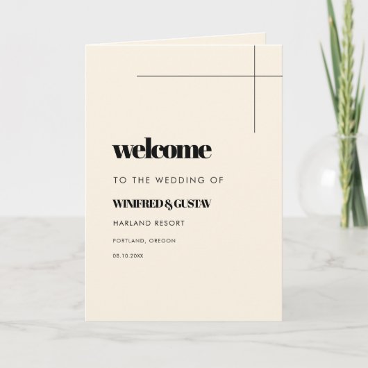 Eenvoudig elegant- en chic-trouwvouwprogramma programma (Voorkant)