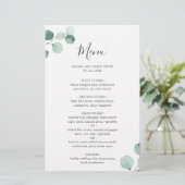 Eenvoudig Elegant Eucalyptus Rustic Wedding Menu (Staand voorkant)