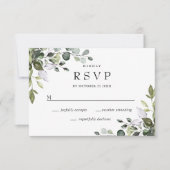 Eenvoudig elegant Eucalyptus Weddenschap RSVP Kaartje (Voorkant)