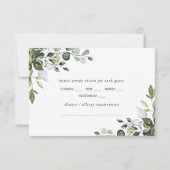 Eenvoudig elegant Eucalyptus Weddenschap RSVP Kaartje (Achterkant)