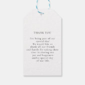 Eenvoudig, elegant, eucalyptusbruiloft cadeaulabel (Achterkant)