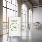 Eenvoudig, elegant, eucalyptusbruiloft spandoek