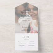 Eenvoudig elegant Faded Fotozegel en stuur deze All In One Uitnodiging (Binnen)