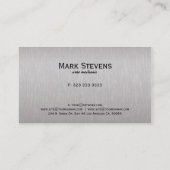 Eenvoudig Elegant Faux Geborsteld Aluminium 2 Visitekaartje (Achterkant)
