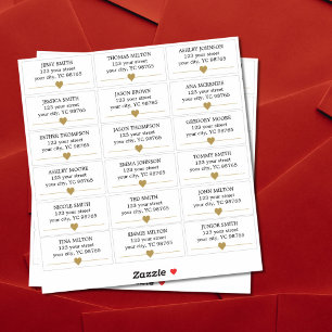 Eenvoudig Elegant Faux Gold Heart Line Weddenlabel Sticker