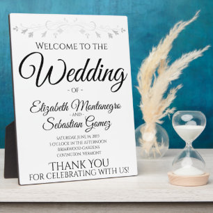 Eenvoudig Elegant Filigree White Wedding Welcome S Fotoplaat