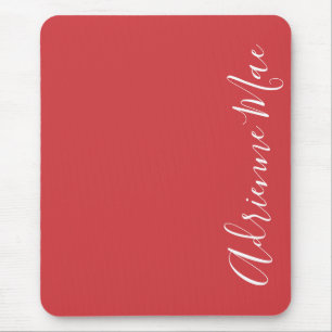 Eenvoudig Elegant Flame Red gepersonaliseerd Muismat